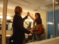 www.davesharp.org Photo Archive - #162 - Dave Sharp & Mike Peters before going onstage together at Gathering 13 (Photo by Ma (Kelly Dougherty))